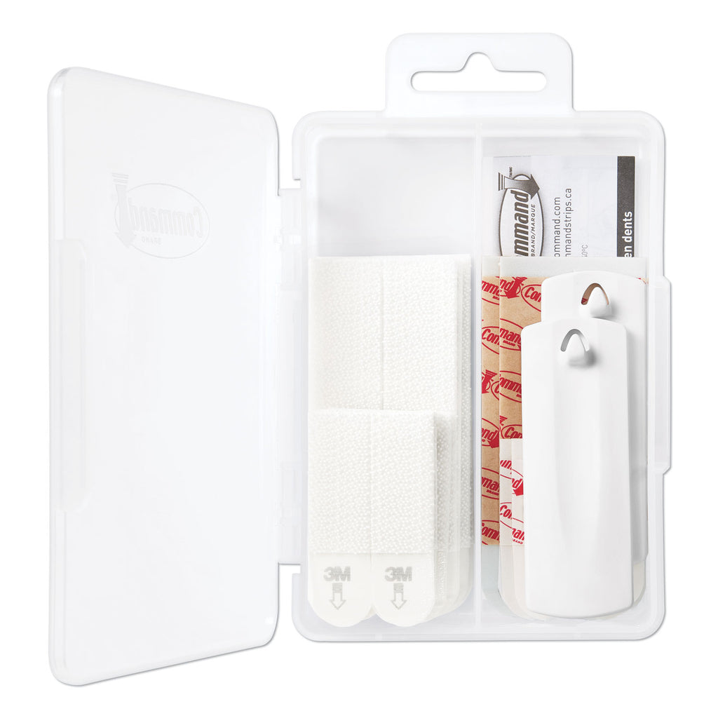 Picture Hanging Kit, Assorted Sizes, Plastic, White, 1 lb; 4 lb Capacities, 24 Pieces/Pack