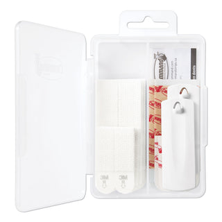 Picture Hanging Kit, Assorted Sizes, Plastic, White, 1 lb; 4 lb Capacities, 24 Pieces/Pack