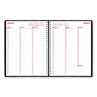 Essential Collection Weekly Appointment Book in Columnar Format, 11 x 8.5, Black Cover, 12-Month (Jan to Dec): 2024