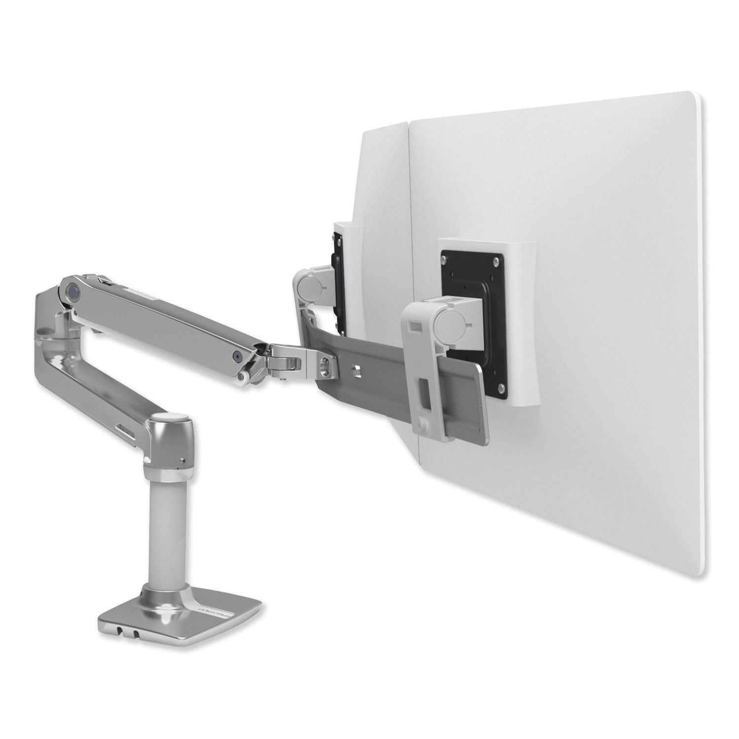 lx-dual-direct-monitor-arm-for-25-monitors-360-deg-rotation-30-deg-tilt-360-deg-pan-polished-aluminum-supports-11-lb_erg45489026 - 2