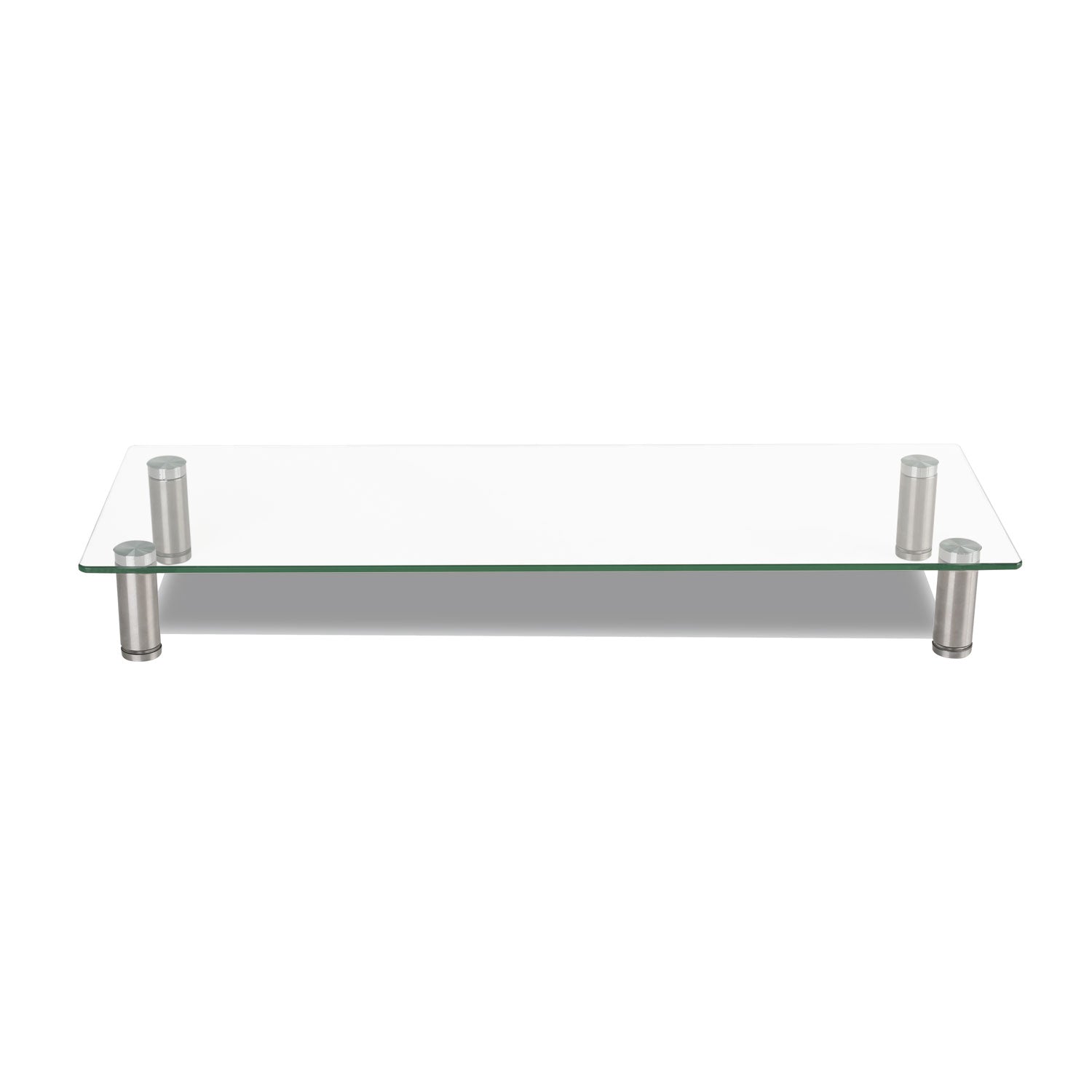 adjustable-tempered-glass-monitor-riser-2275-x-825-x-3-to-35-clear-silver_ivr55025 - 2