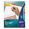 Print and Apply Index Maker Clear Label Dividers, 8-Tab, Color Tabs, 11 x 8.5, White, Traditional Color Tabs, 1 Set
