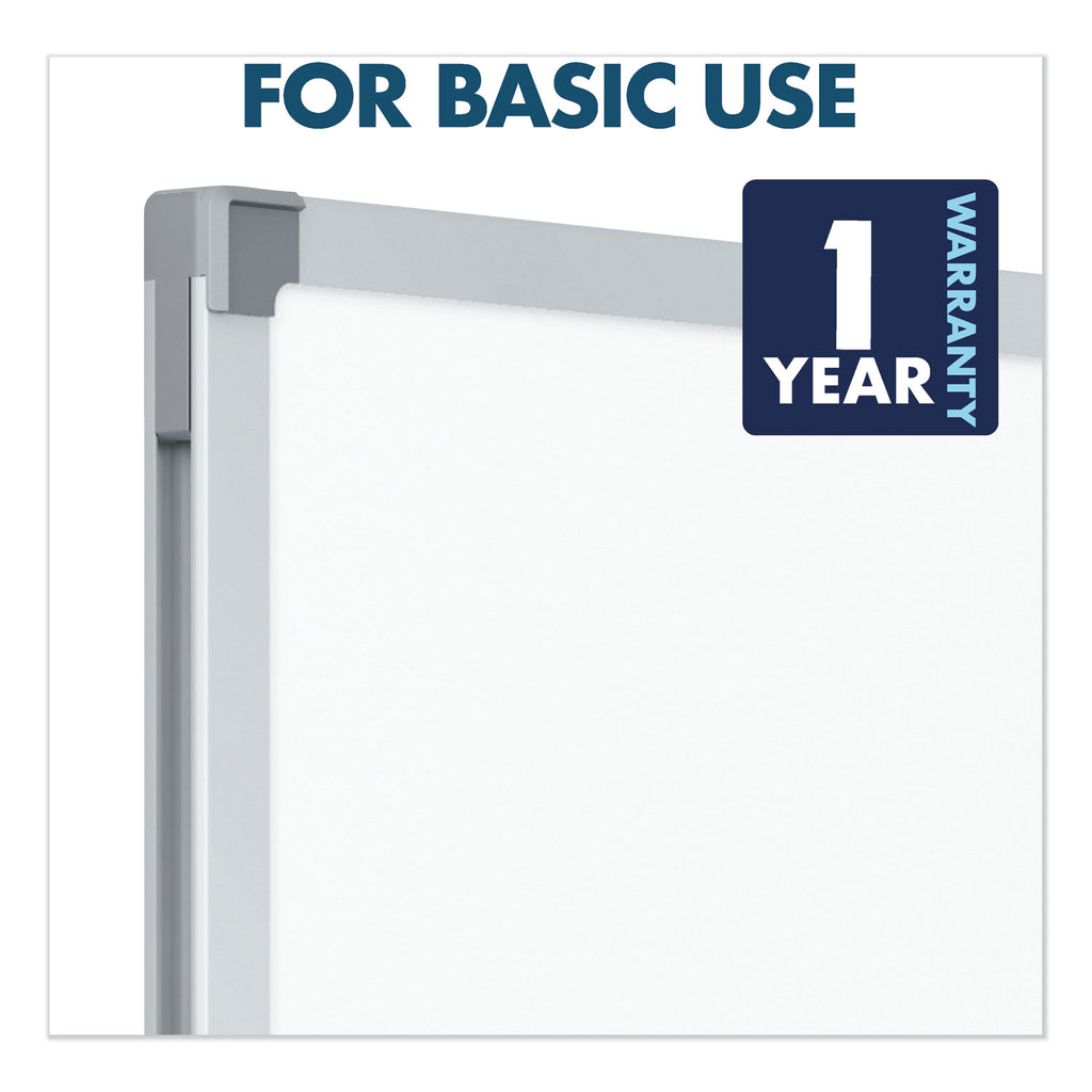Dry Erase Board with Aluminum Frame, 72 x 48, Melamine White Surface, Silver Aluminum Frame - 