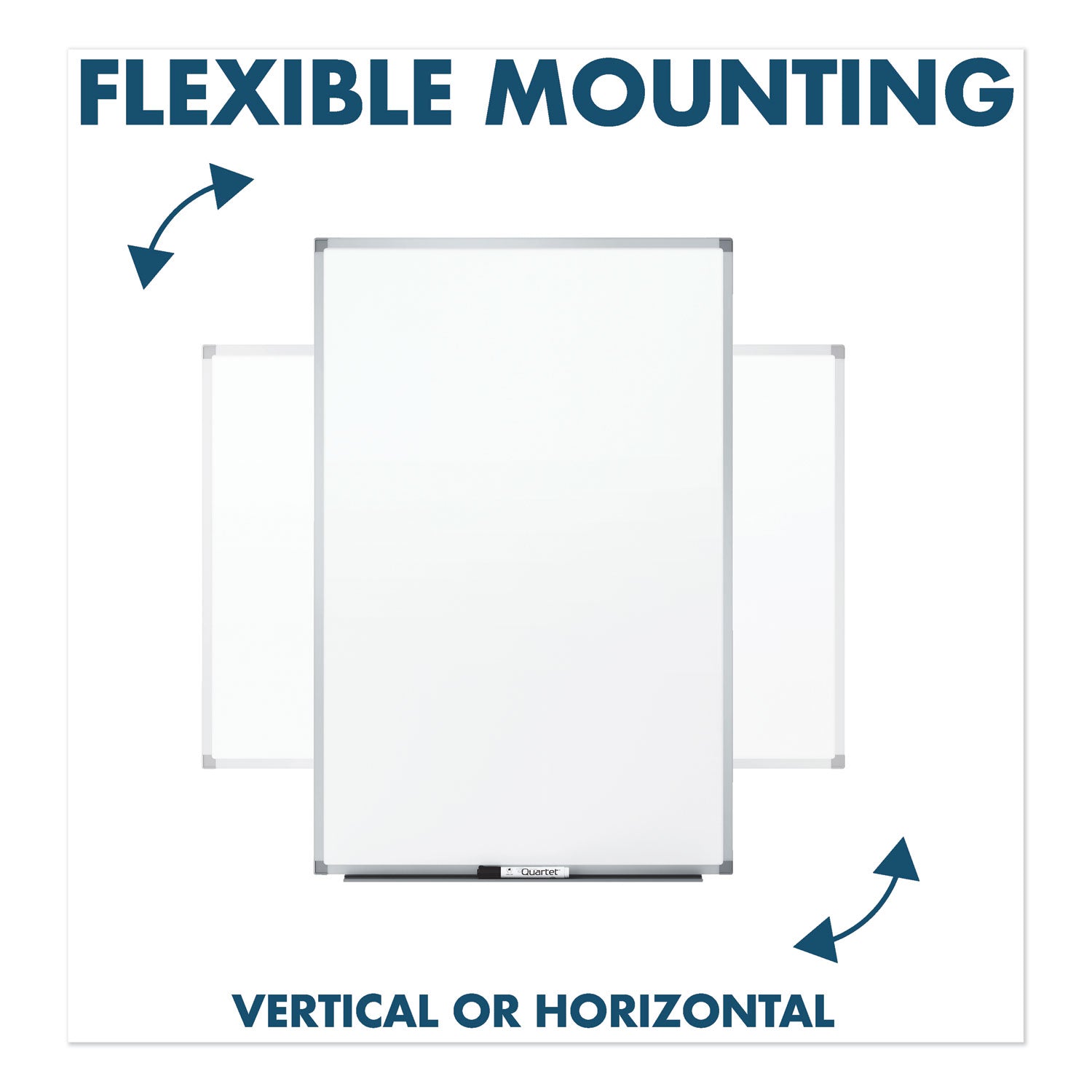 Dry Erase Board with Aluminum Frame, 72 x 48, Melamine White Surface, Silver Aluminum Frame - 