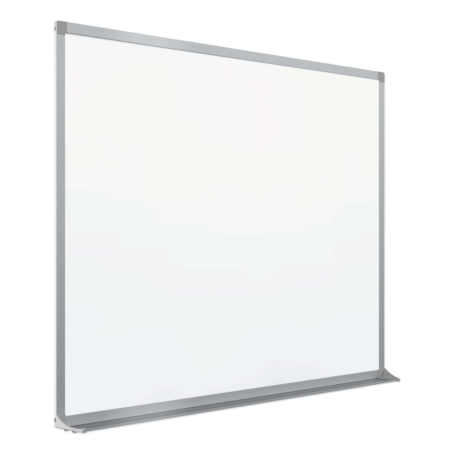 Porcelain Magnetic Whiteboard, 96 x 48, White Surface, Silver Aluminum Frame - 