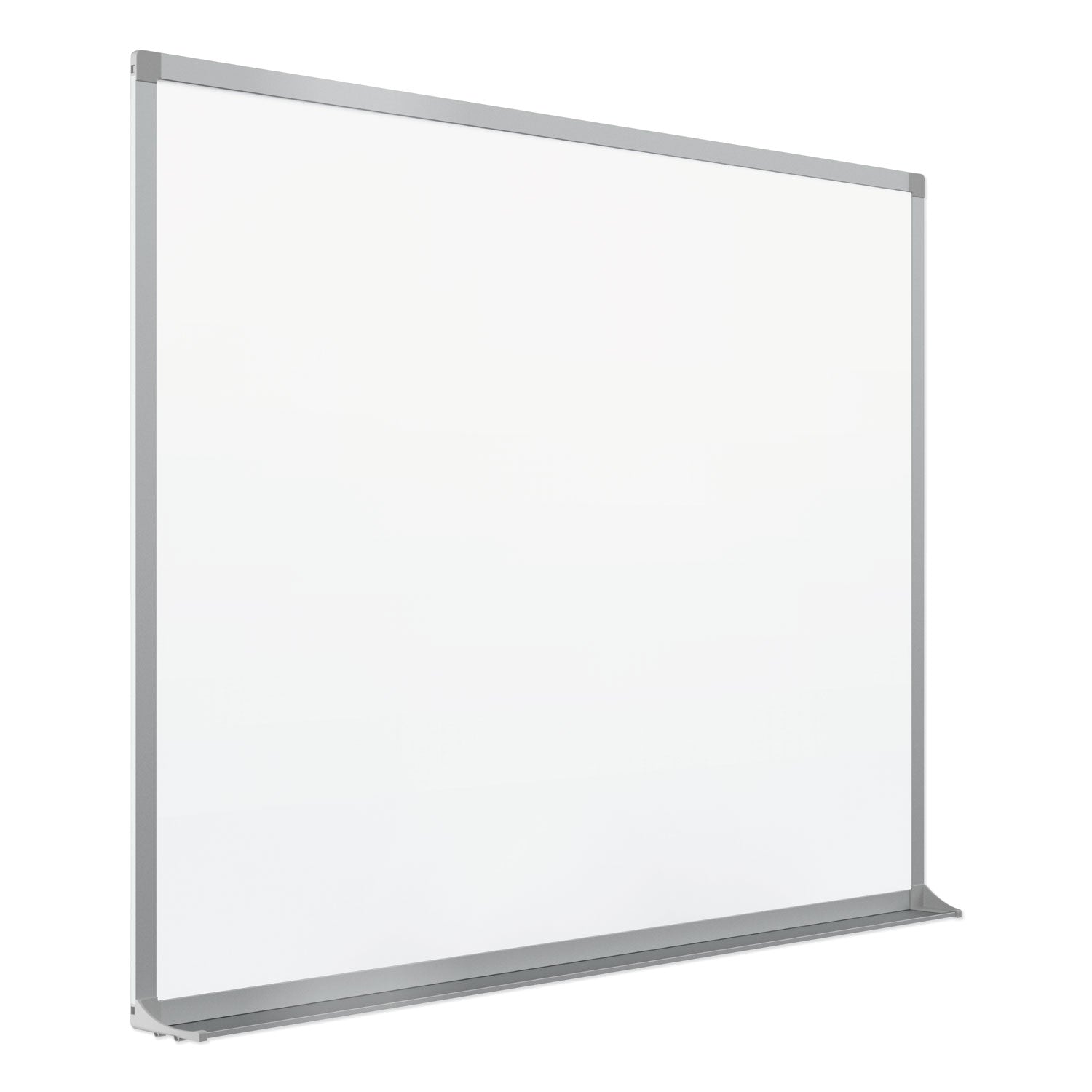 Porcelain Magnetic Whiteboard, 96 x 48, White Surface, Silver Aluminum Frame