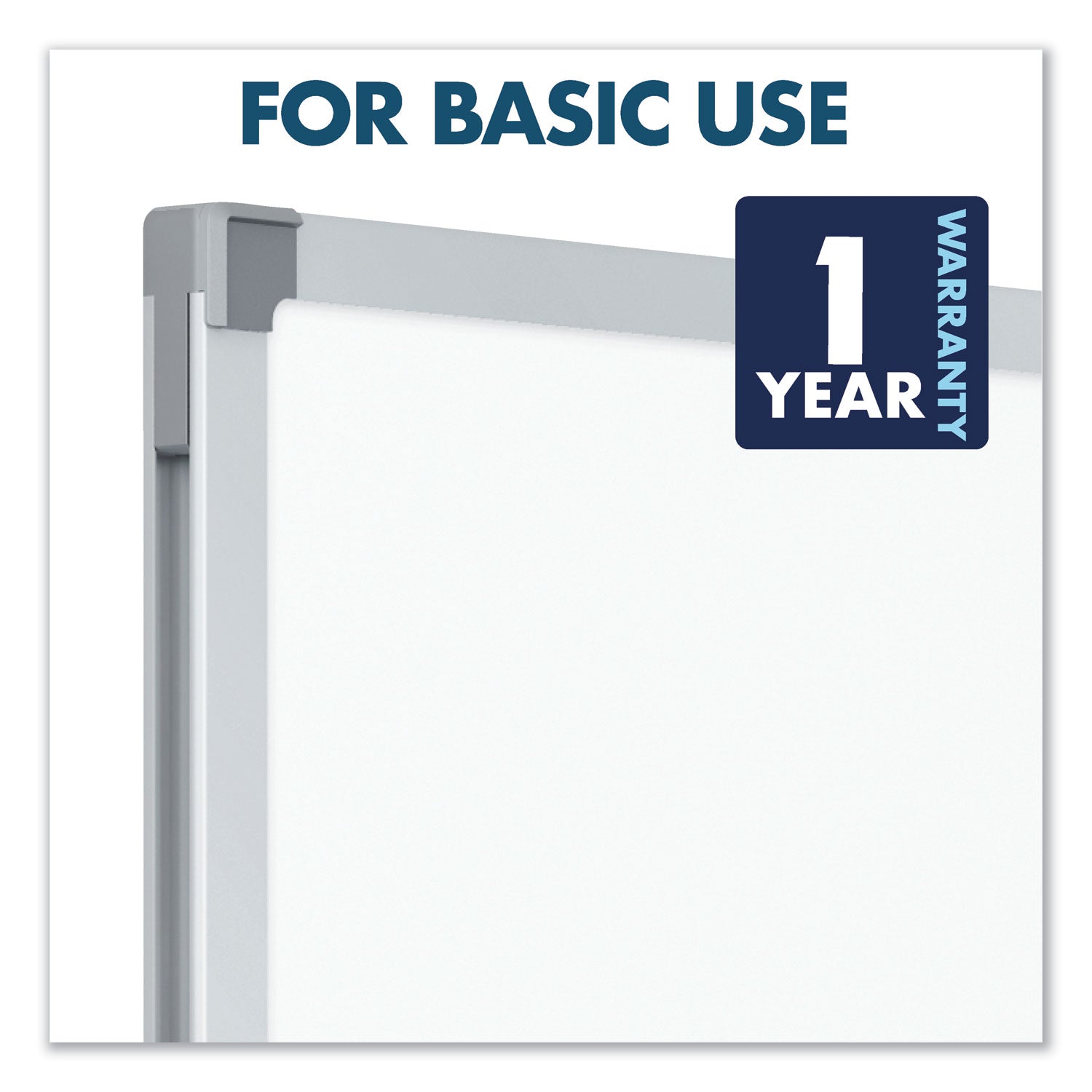 Dry Erase Board with Aluminum Frame, 36 x 24, Melamine White Surface, Silver Aluminum Frame - 
