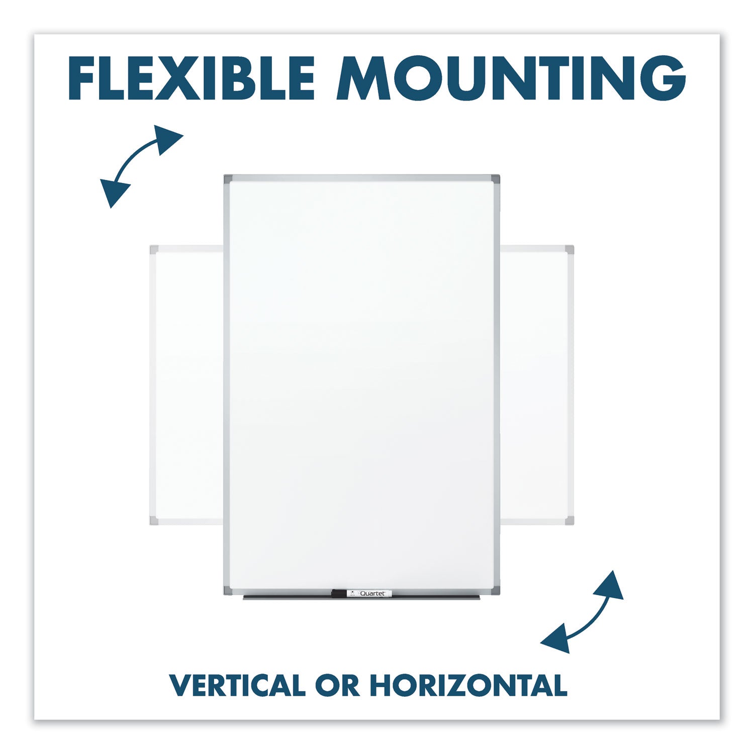 Dry Erase Board with Aluminum Frame, 36 x 24, Melamine White Surface, Silver Aluminum Frame - 