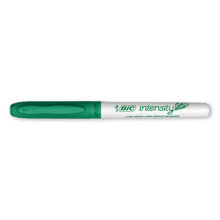 Intensity Low Odor Fine Point Dry Erase Marker, Fine Bullet Tip, Green, Dozen - 