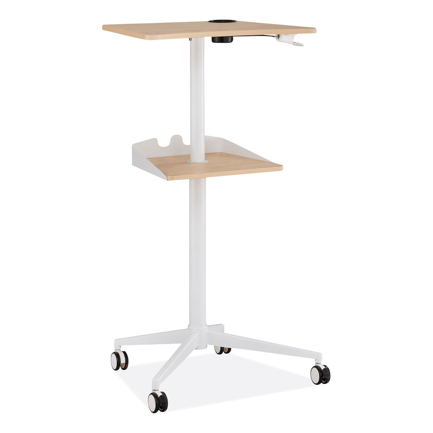Safco Active Collection Vum Mobile Workstation - 25.3" x 19.8"47.8" - 2 Shelve(s) - Finish: Natural