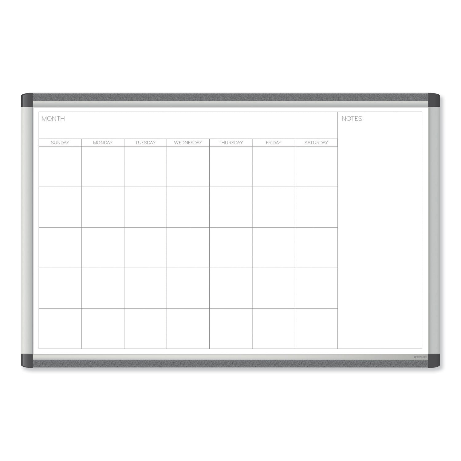 PINIT Magnetic Dry Erase Undated One Month Calendar, 35 x 23, White - 1