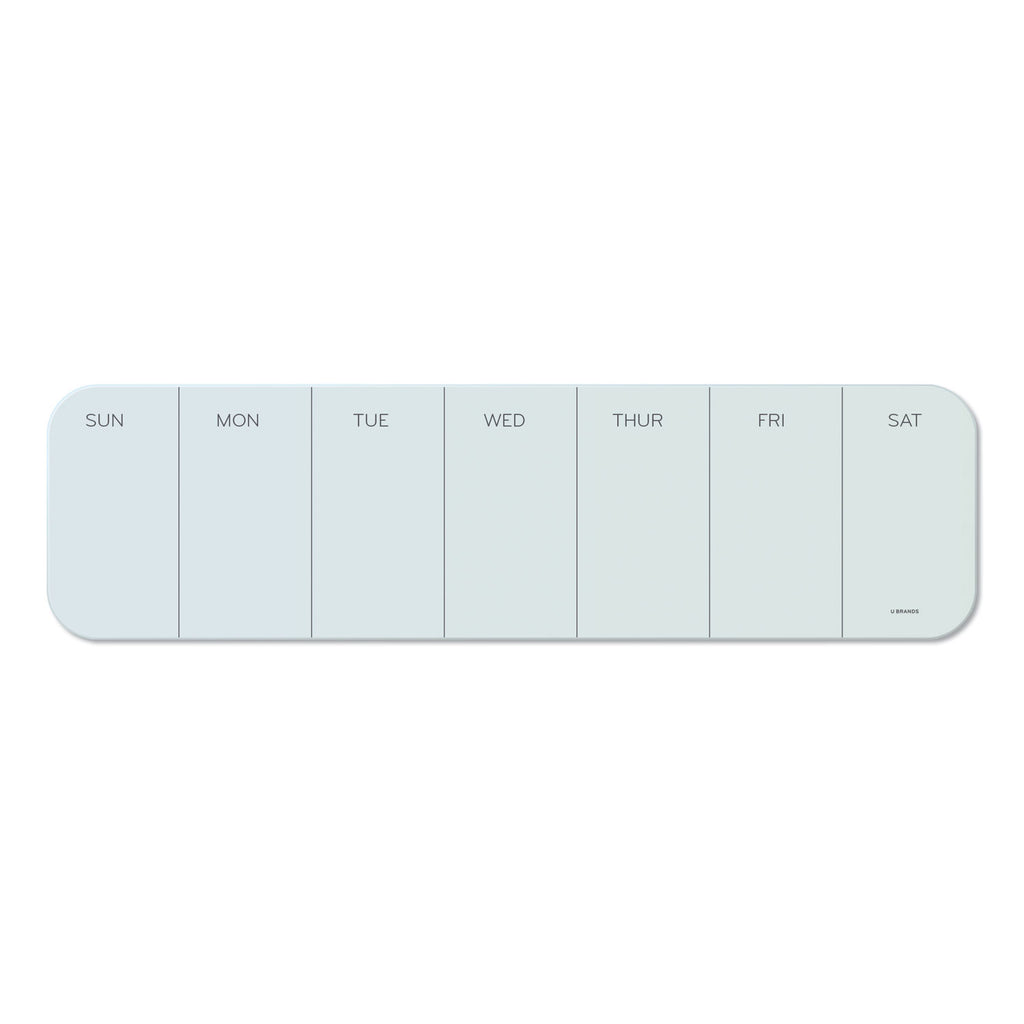 Cubicle Glass Dry Erase Board, Undated One-Week, 20 x 5.5, White Surface - 7