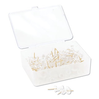 standard-push-pins-plastic-clear-clear-head-gold-pin-044-100-pack_ubr3087u0624 - 1