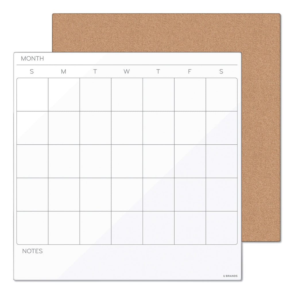 tile-board-value-pack-1-tan-cork-bulletin-1-white-undated-calendar-dry-erase-14-x-14_ubr3889u0001 - 1