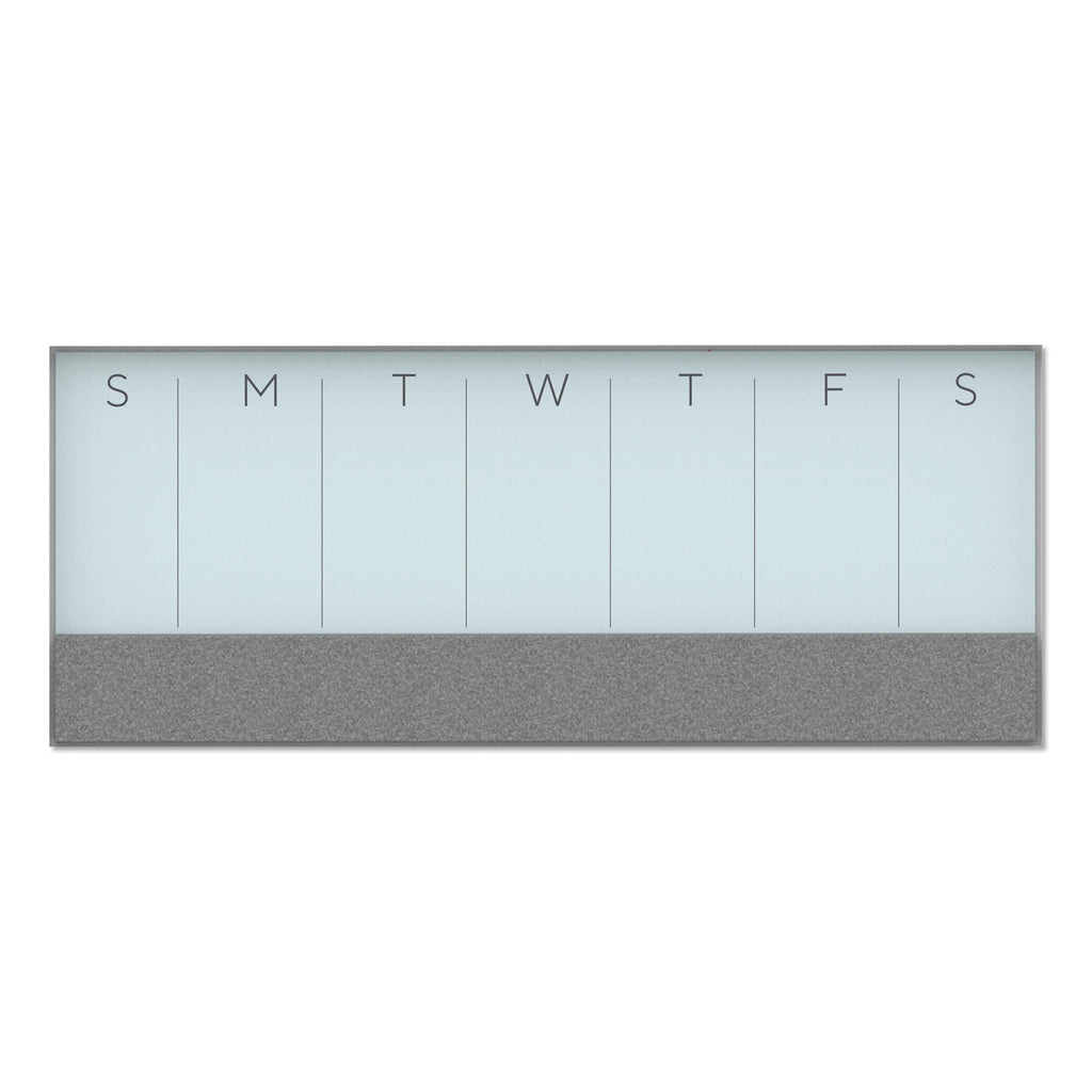 3n1-magnetic-glass-dry-erase-combo-board-weekly-calendar-36-x-1525-gray-white-surface-white-aluminum-frame_ubr3199u0001 - 1