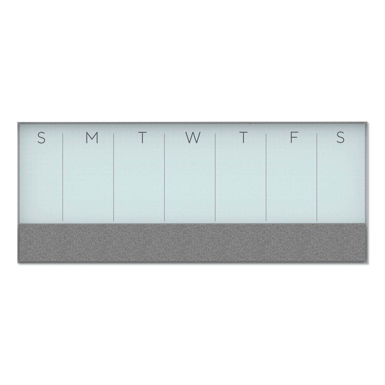 3n1-magnetic-glass-dry-erase-combo-board-weekly-calendar-36-x-1525-gray-white-surface-white-aluminum-frame_ubr3199u0001 - 1