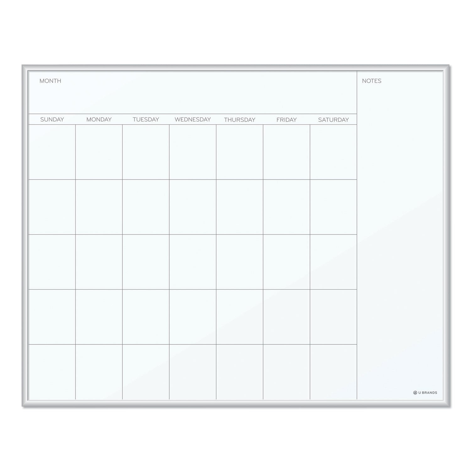 magnetic-dry-erase-board-undated-one-month-20-x-16-white-surface-silver-aluminum-frame_ubr361u0001 - 1