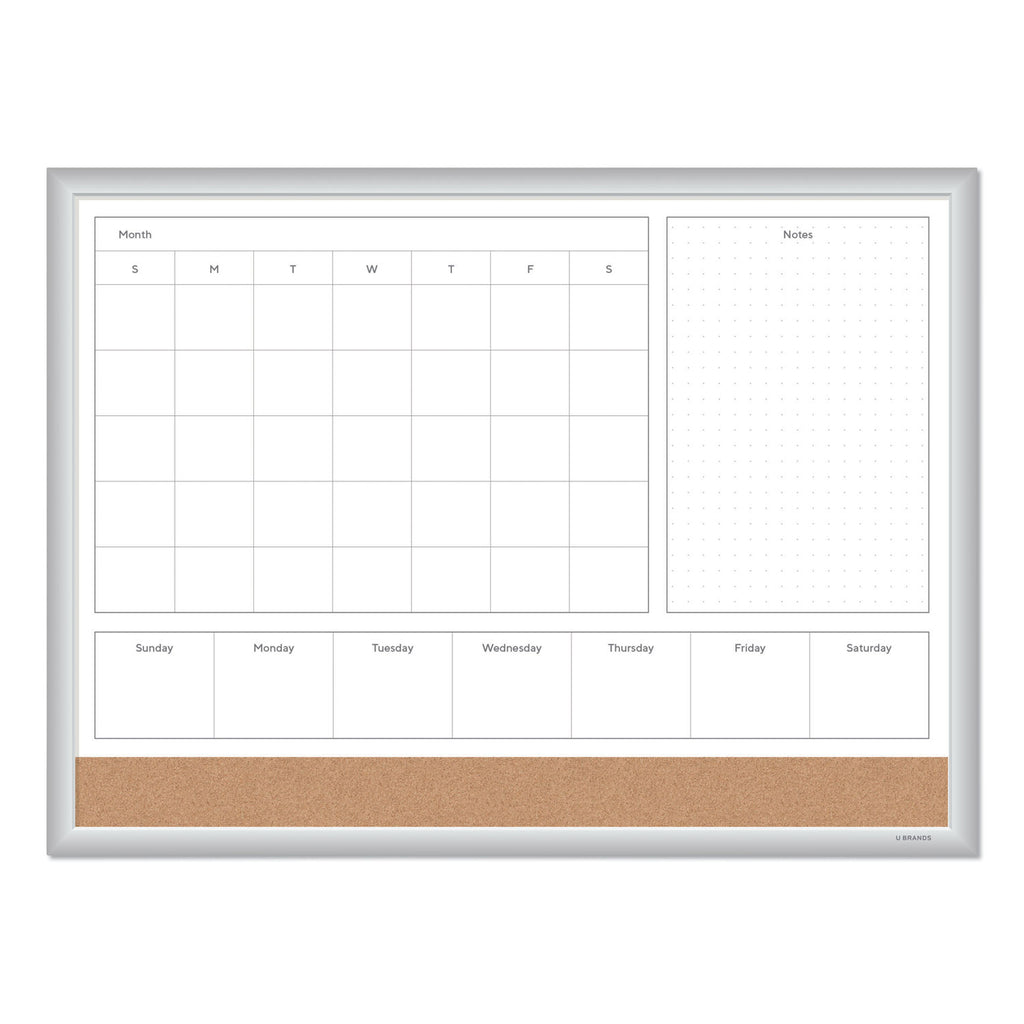 4n1-magnetic-dry-erase-combo-board-23-x-17-tan-white-surface-silver-aluminum-frame_ubr3890u0001 - 1