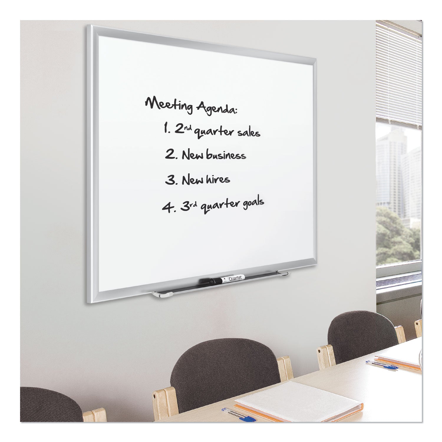 Classic Series Porcelain Magnetic Dry Erase Board, 36 x 24, White Surface, Silver Aluminum Frame - 