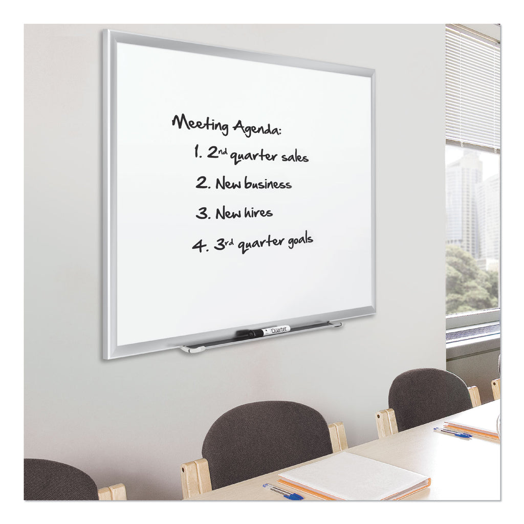 Classic Series Porcelain Magnetic Dry Erase Board, 72 x 48, White Surface, Silver Aluminum Frame - 