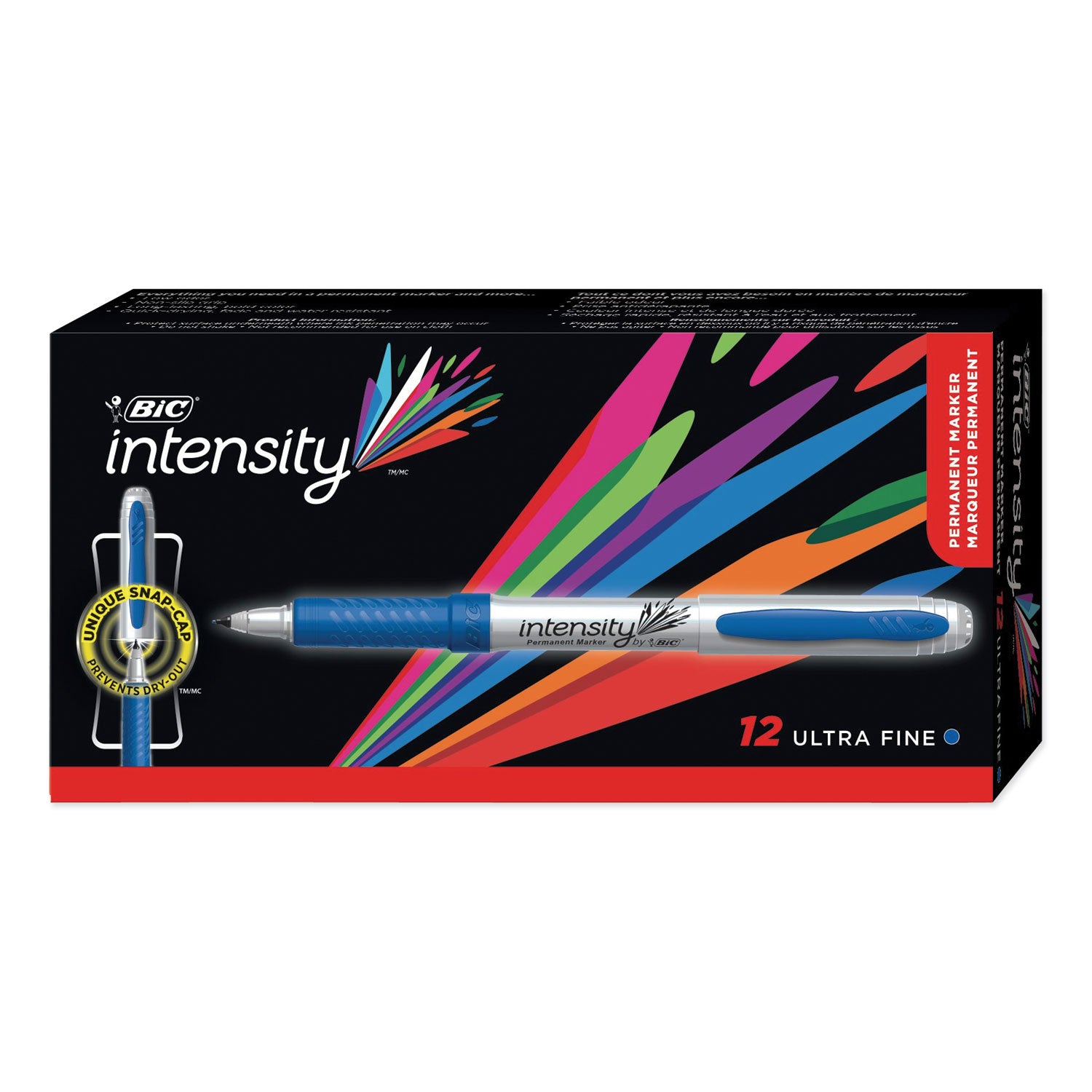 Intensity Ultra Fine Tip Permanent Marker, Extra-Fine Needle Tip, Deep Sea Blue, Dozen - 1