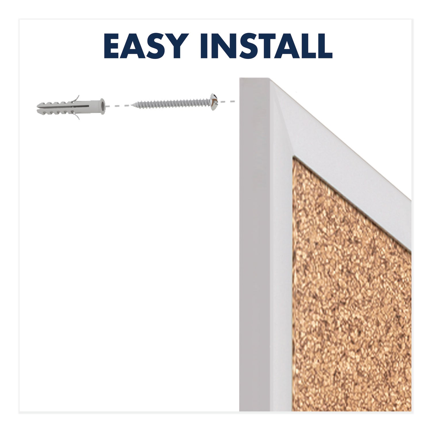 Classic Series Cork Bulletin Board, 60 x 36, Tan Surface, Silver Anodized Aluminum Frame - 