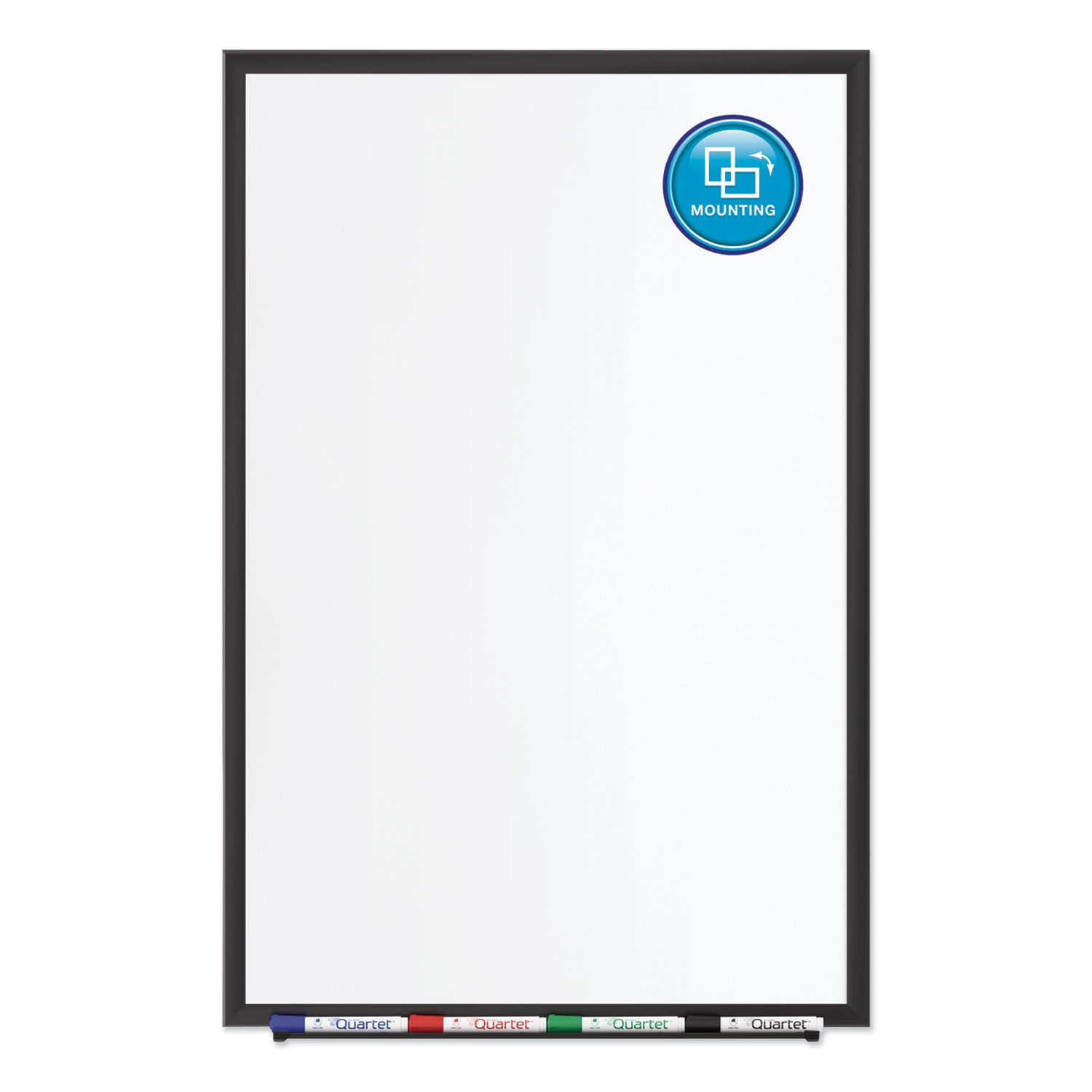 Classic Series Porcelain Magnetic Dry Erase Board, 48 x 36, White Surface, Black Aluminum Frame - 