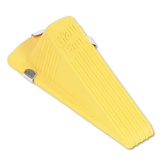 Giant Foot Magnetic Doorstop, No-Slip Rubber Wedge, 3.5w x 6.75d x 2h, Yellow - 