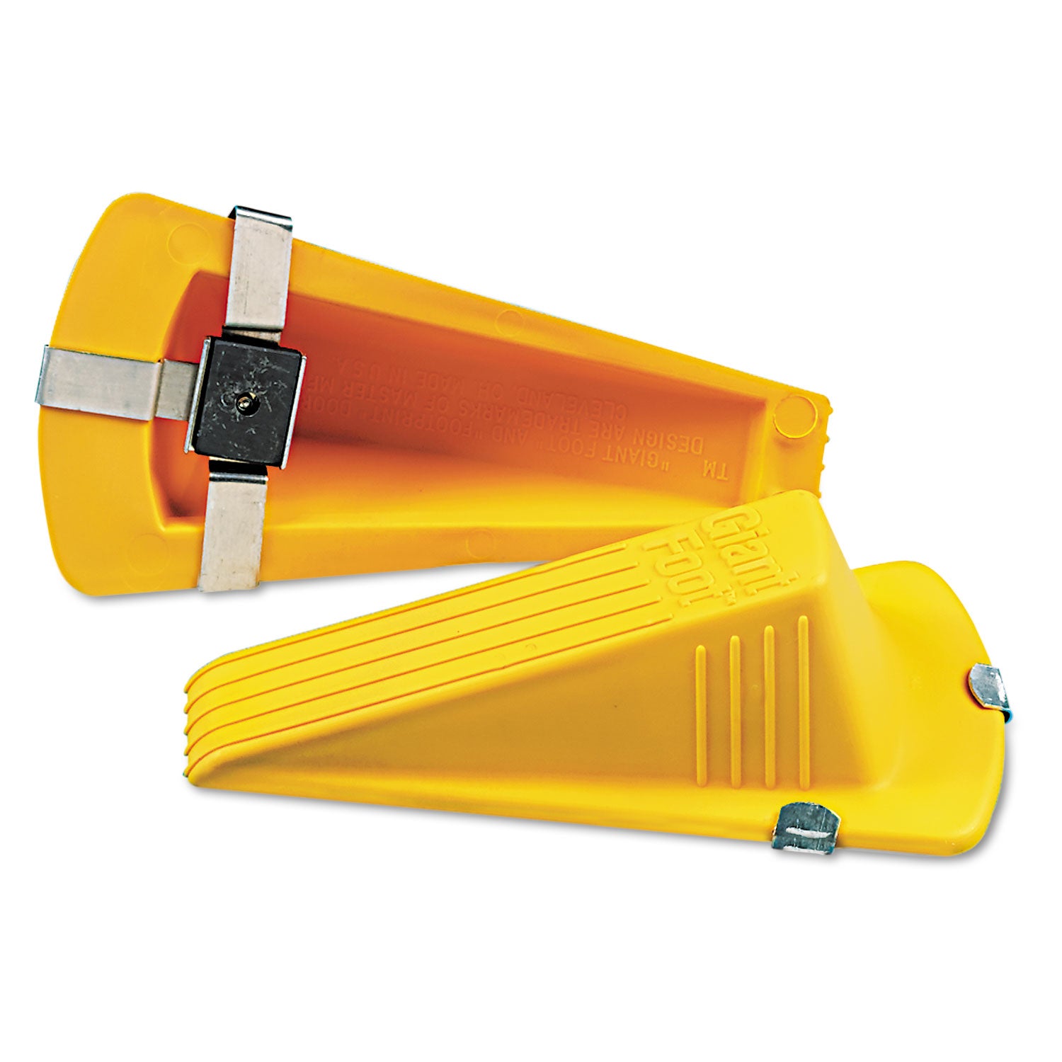 Giant Foot Magnetic Doorstop, No-Slip Rubber Wedge, 3.5w x 6.75d x 2h, Yellow - 