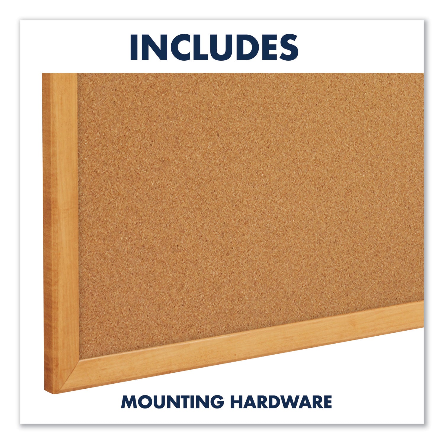 Classic Series Cork Bulletin Board, 36 x 24, Tan Surface, Oak Fiberboard Frame - 