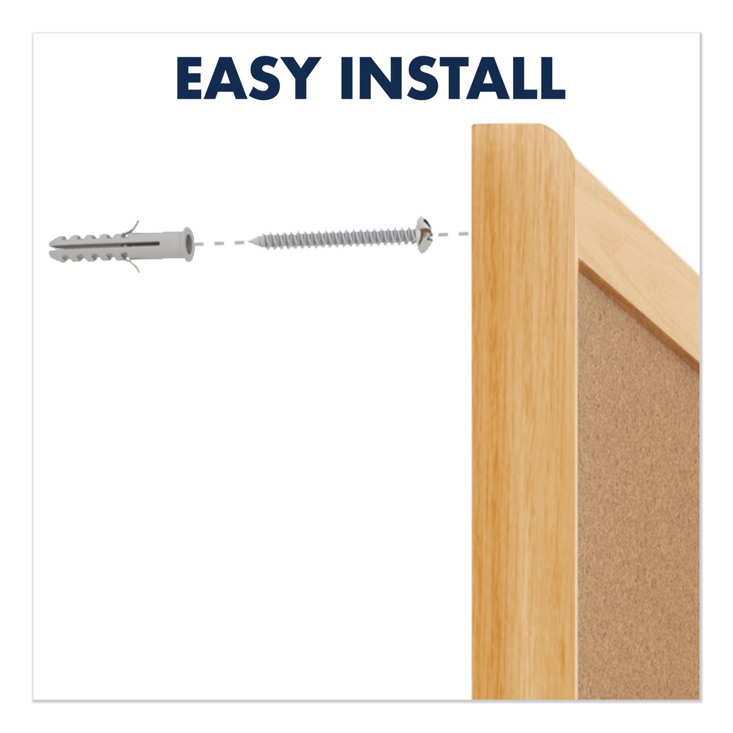 Classic Series Cork Bulletin Board, 96 x 48, Tan Surface, Oak Fiberboard Frame - 