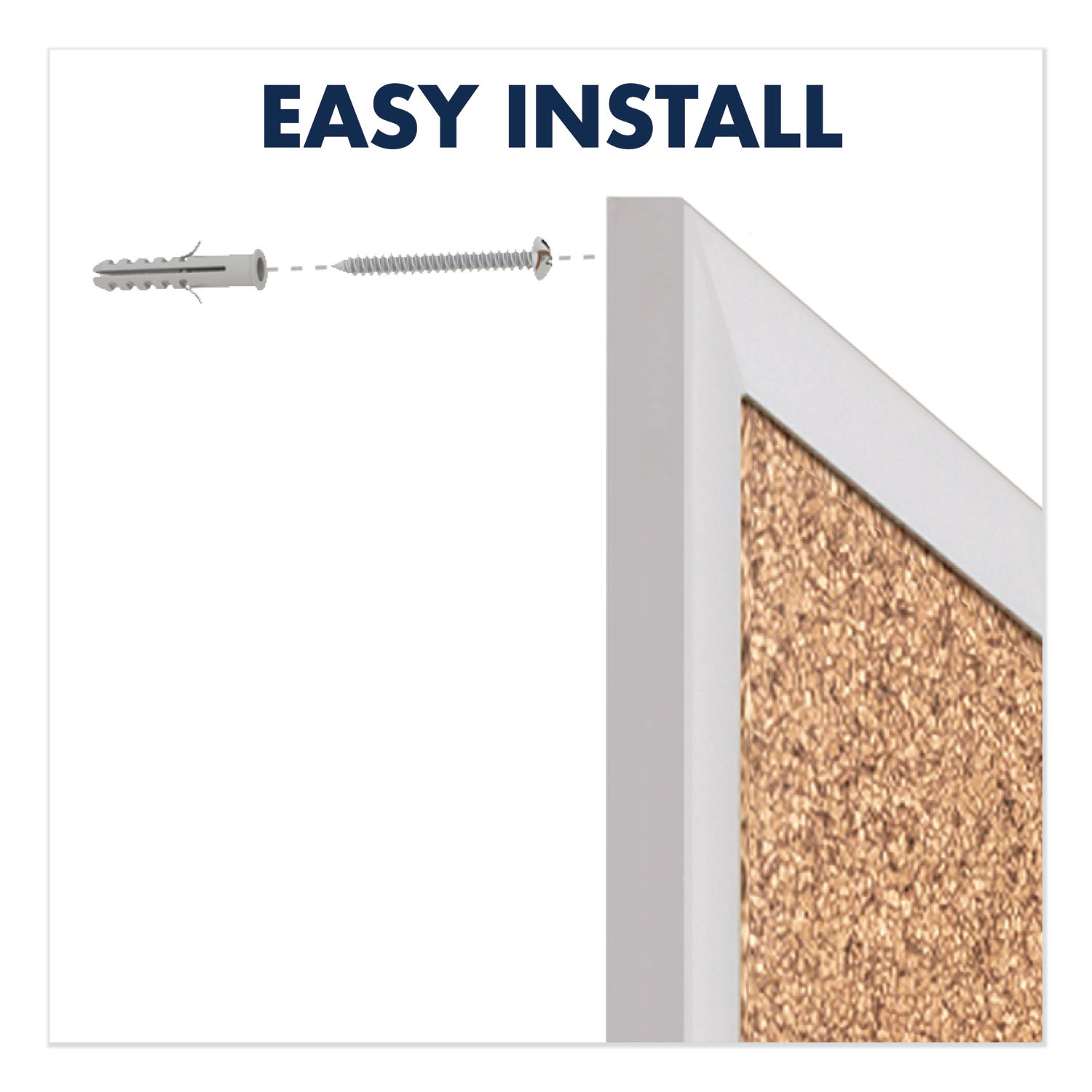 Classic Series Cork Bulletin Board, 24 x 18, Tan Surface, Silver Aluminum Frame - 