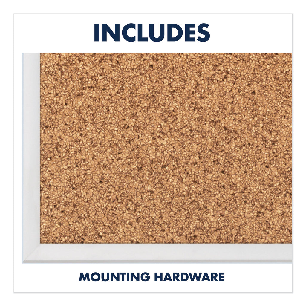 Classic Series Cork Bulletin Board, 24 x 18, Tan Surface, Silver Aluminum Frame - 