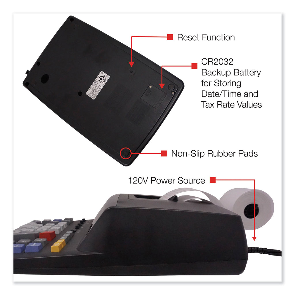 EL2196BL Two-Color Printing Calculator, Black/Red Print, 3.7 Lines/Sec - 