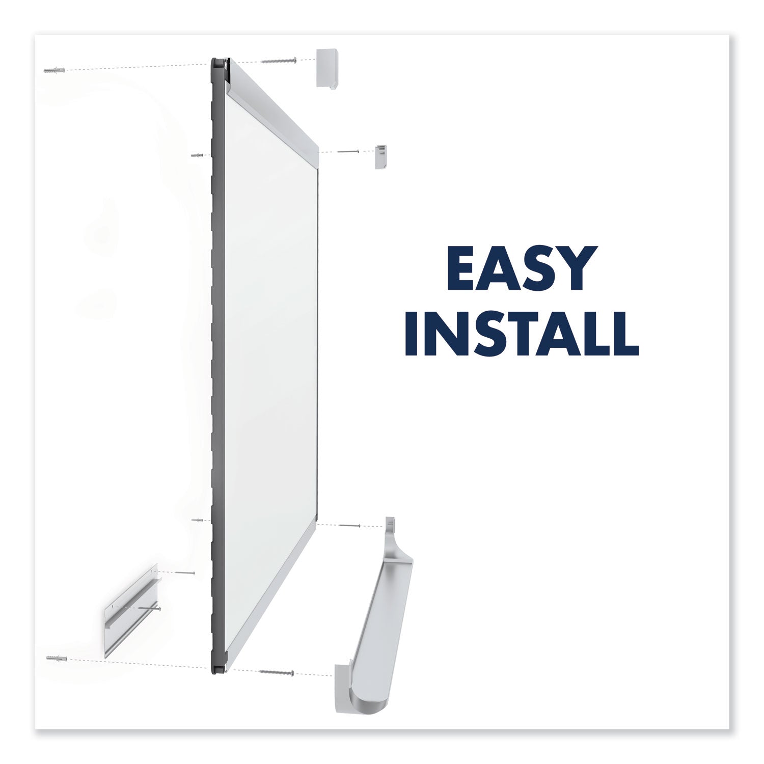Prestige 2 DuraMax Magnetic Porcelain, 96 x 48, White Surface, Black Aluminum/Plastic Frame - 