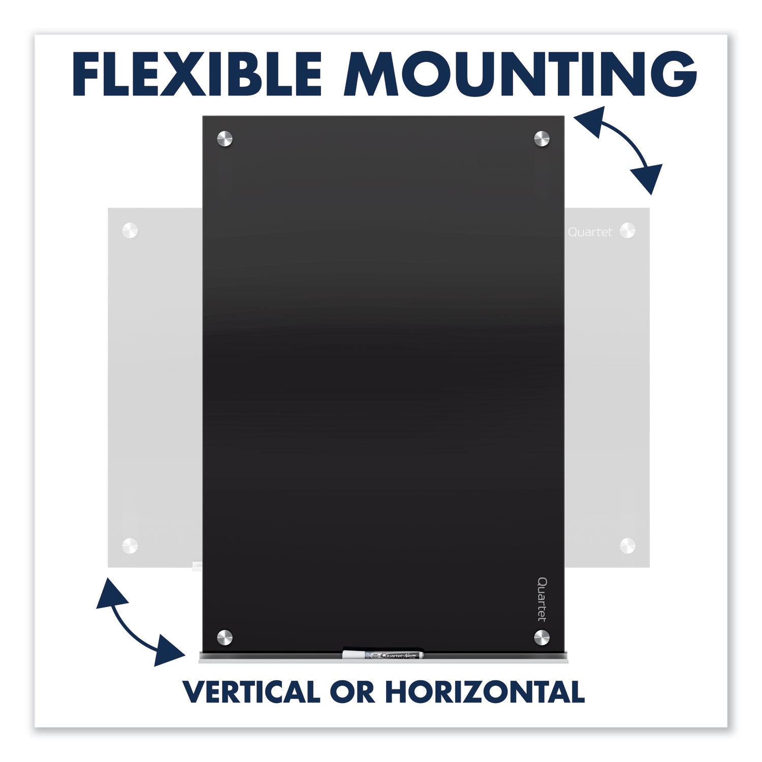 Infinity Glass Marker Board, 36 x 24, Black Surface