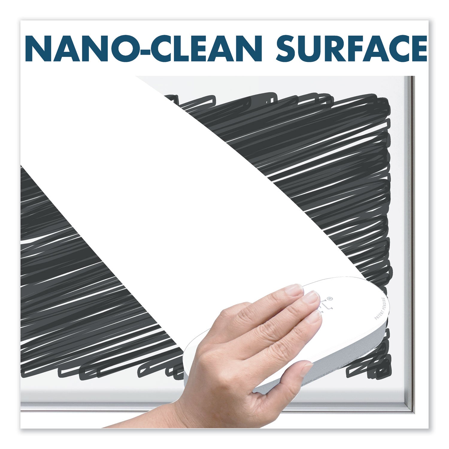 fusion-nano-clean-magnetic-whiteboard-48-x-36-white-surface-silver-aluminum-frame_qrtna4836f - 7