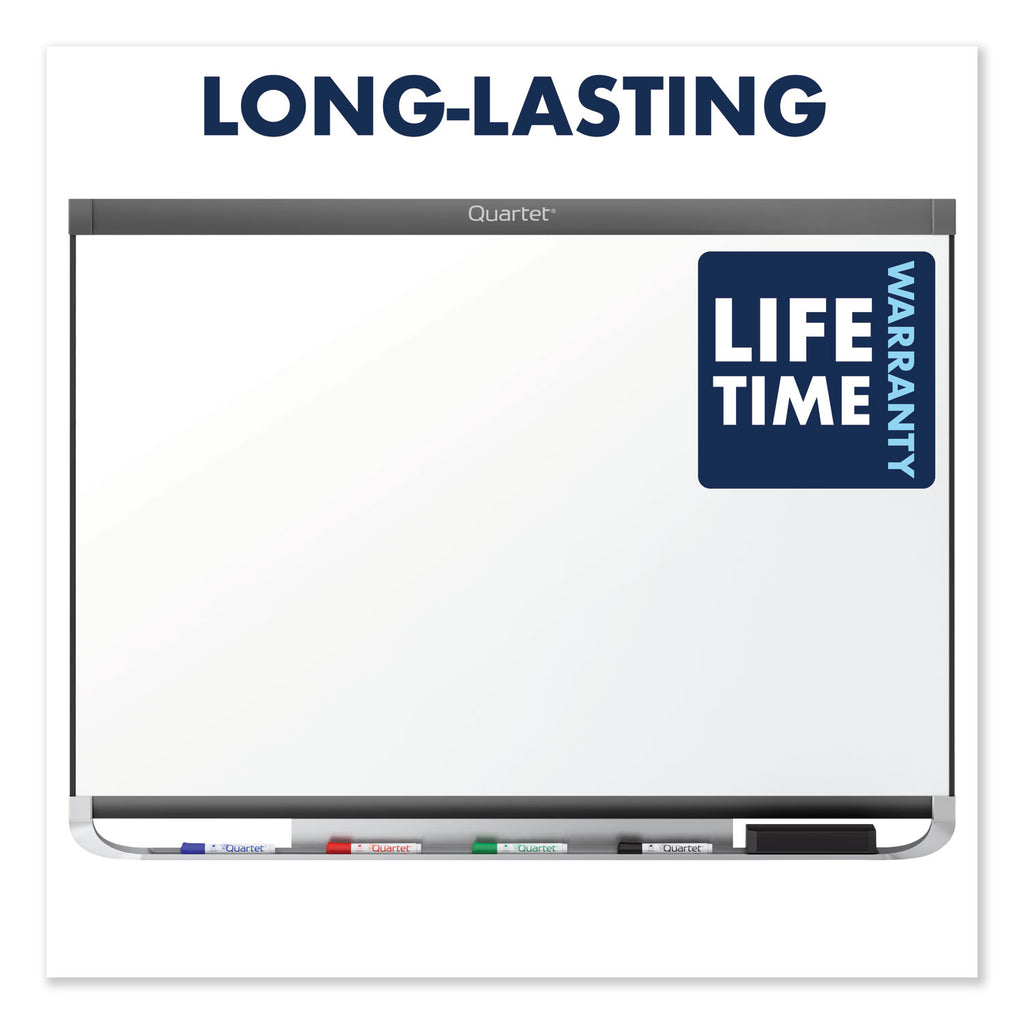 Prestige 2 DuraMax Magnetic Porcelain, 96 x 48, White Surface, Graphite Fiberboard/Plastic Frame