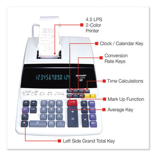 EL1197PIII Two-Color Printing Desktop Calculator, Black/Red Print, 4.5 Lines/Sec - 