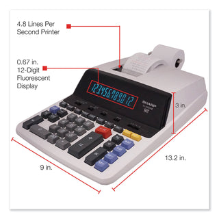 EL2630PIII Two-Color Printing Calculator, Black/Red Print, 4.8 Lines/Sec - 
