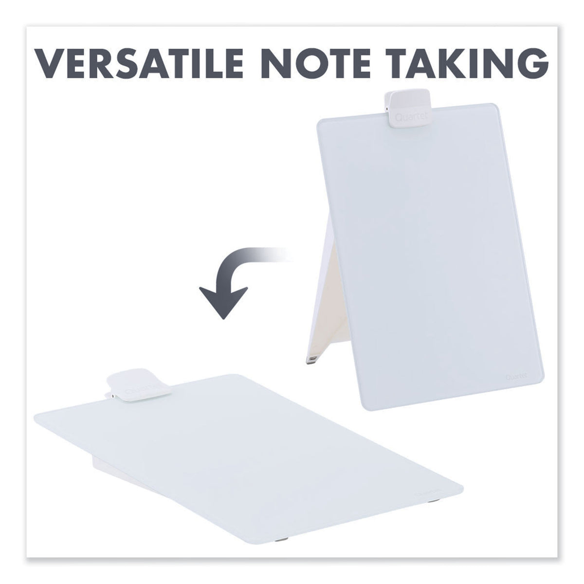 Glass Dry Erase Desktop Easel, 9 x 11, White Surface