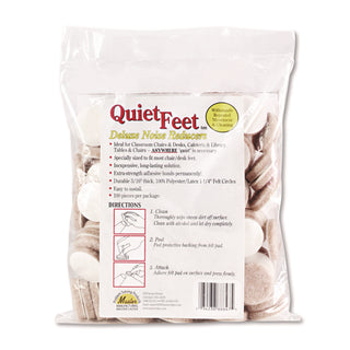 Quiet Feet Deluxe Noise Reducers, 1.25" dia, Circular, Beige, 100/Pack