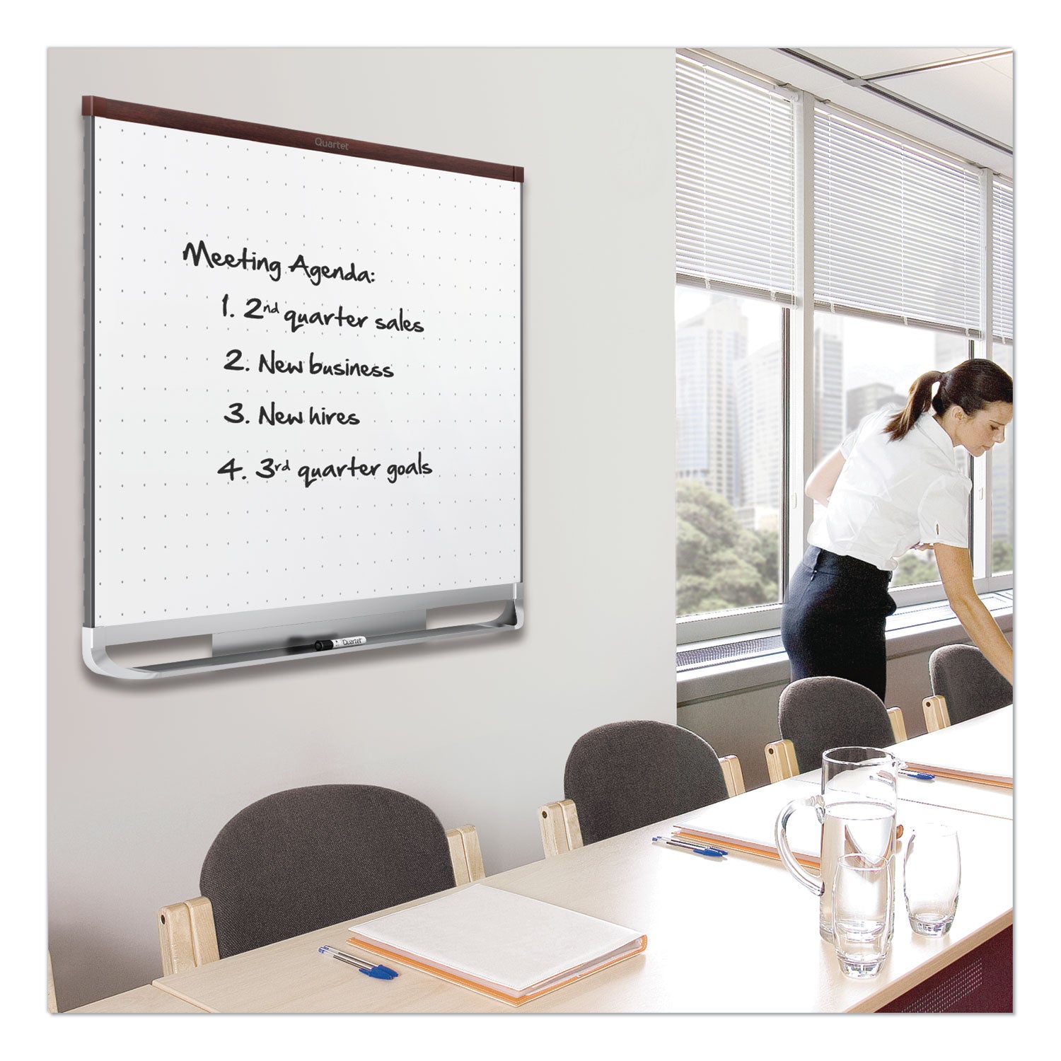 Prestige 2 Total Erase Whiteboard, 72 x 48, White Surface, Mahogany Fiberboard/Plastic Frame - 