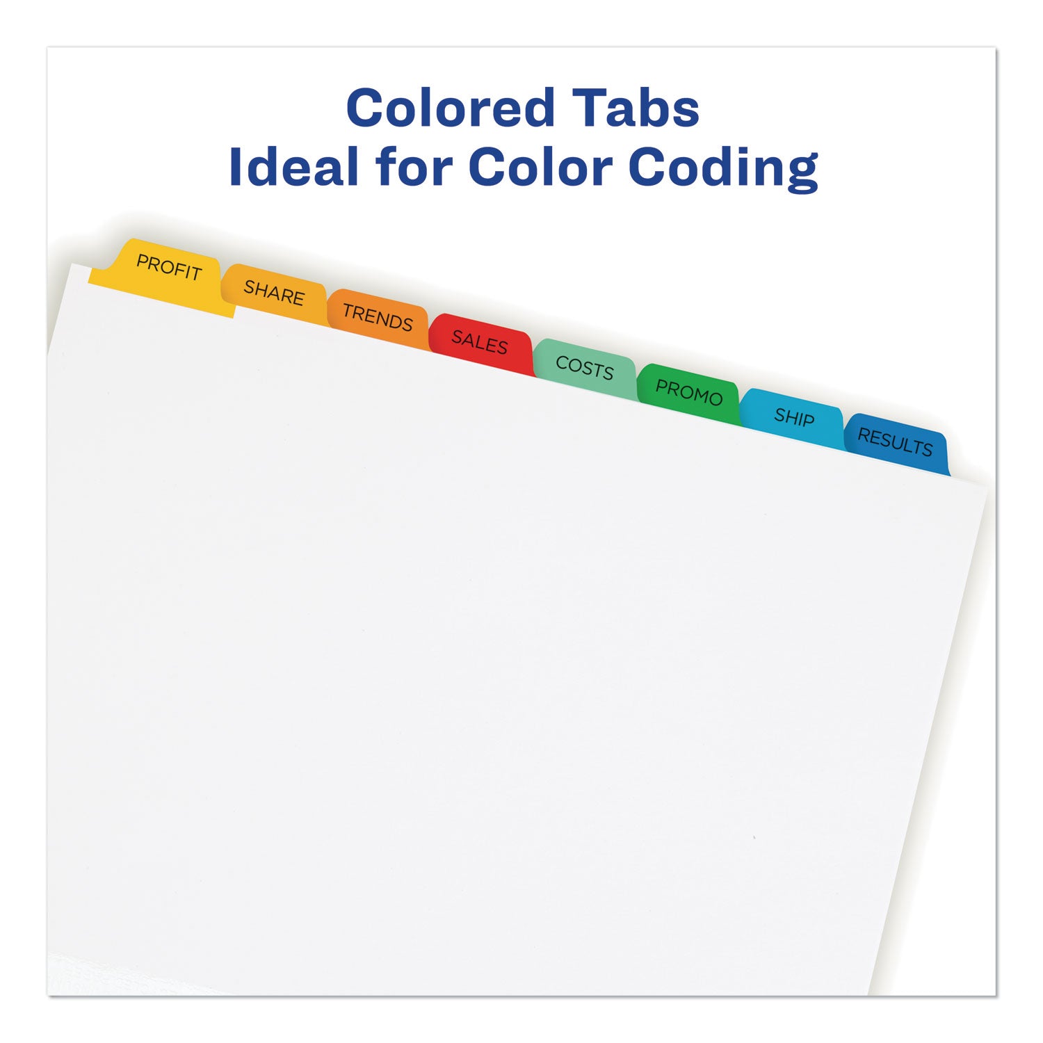 Print and Apply Index Maker Clear Label Dividers, 8-Tab, Color Tabs, 11 x 8.5, White, Traditional Color Tabs, 5 Sets - 