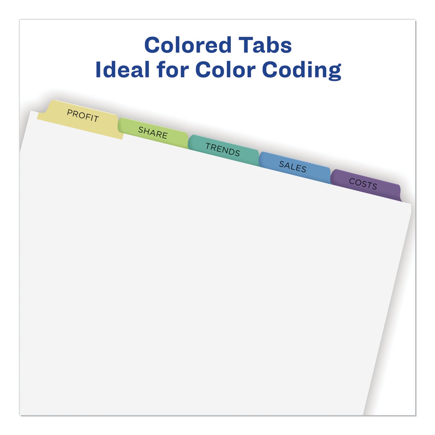 Print and Apply Index Maker Clear Label Dividers, 5-Tab, Color Tabs, 11 x 8.5, White, Contemporary Color Tabs, 25 Sets - 