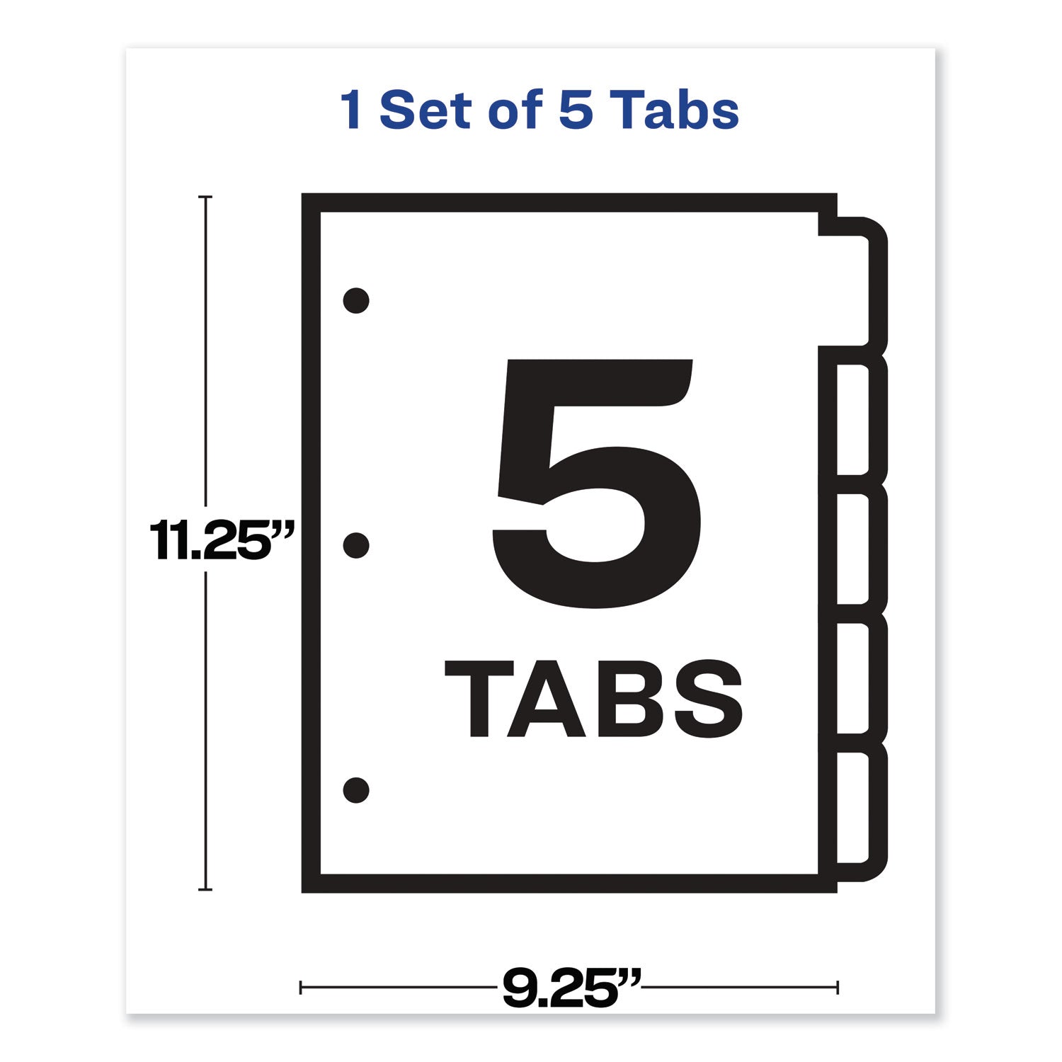 Print and Apply Index Maker Clear Label Sheet Protector Dividers with White Tabs, 5-Tab, 11 x 8.5, White, 1 Set