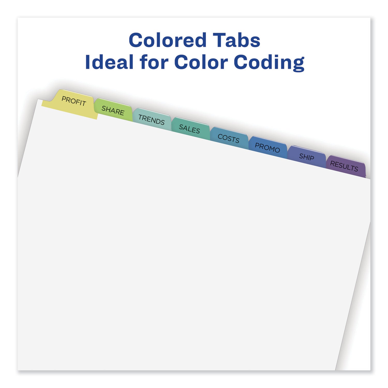 Print and Apply Index Maker Clear Label Dividers, 8-Tab, Color Tabs, 11 x 8.5, White, Contemporary Color Tabs, 5 Sets - 