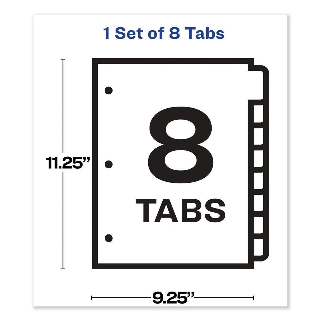Print and Apply Index Maker Clear Label Sheet Protector Dividers with White Tabs, 8-Tab, 11 x 8.5, Clear, 1 Set