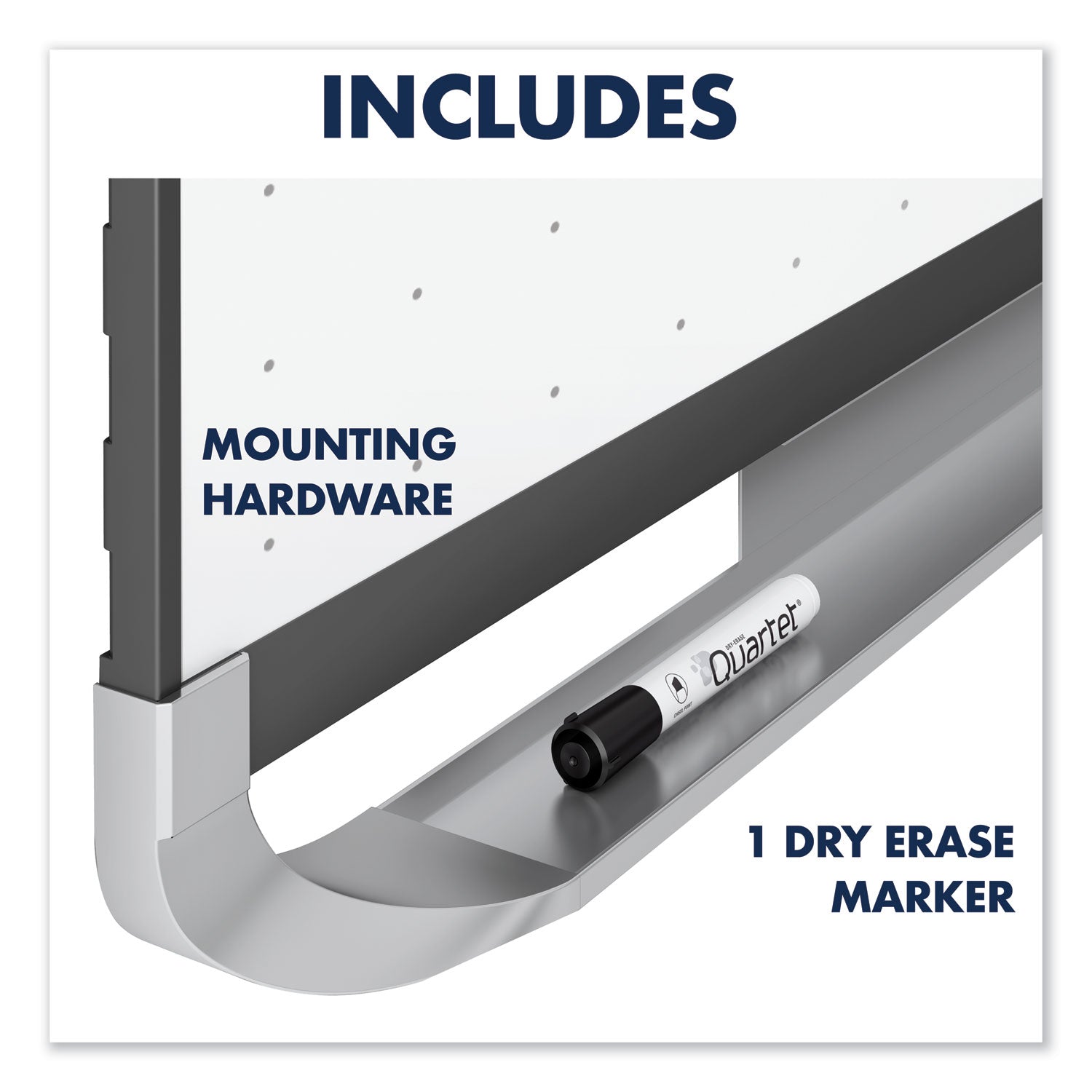 Quartet Prestige 2 Total Erase Magnetic Whiteboard - 48" (4 ft) Width x 36" (3 ft) Height - White Surface - Black Aluminum Frame - Horizontal - Magnetic - 1 Each - 3