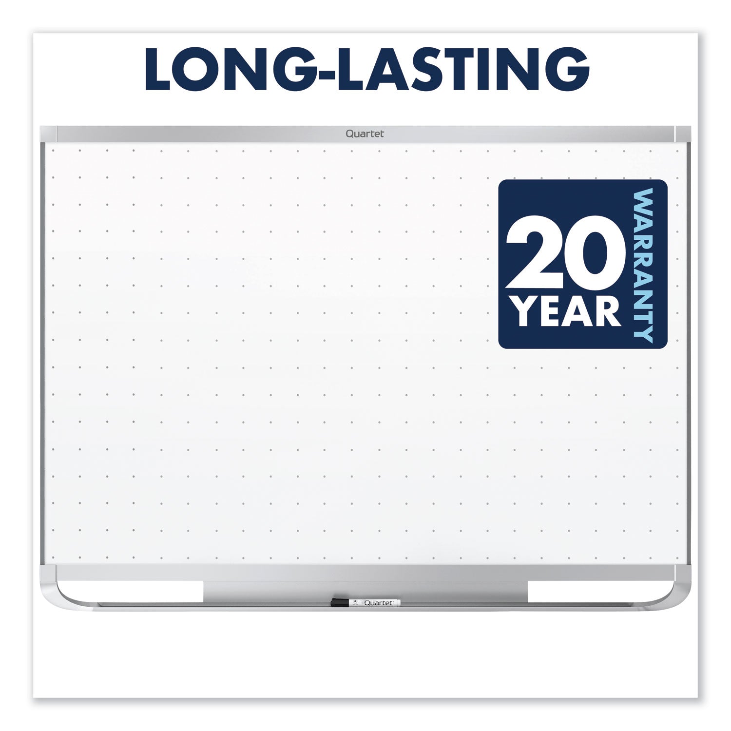 Prestige 2 Magnetic Total Erase Whiteboard, 48 x 36, White Surface, Silver Aluminum/Plastic Frame - 